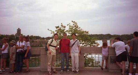 That would be the three of us against the water